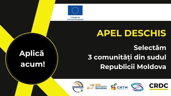 Apel deschis pentru selectarea a 3 comunități din sudul Republicii Moldova